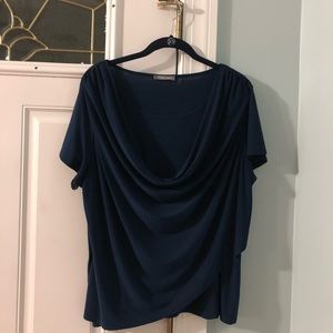 Navy Blue cowl neck blouse